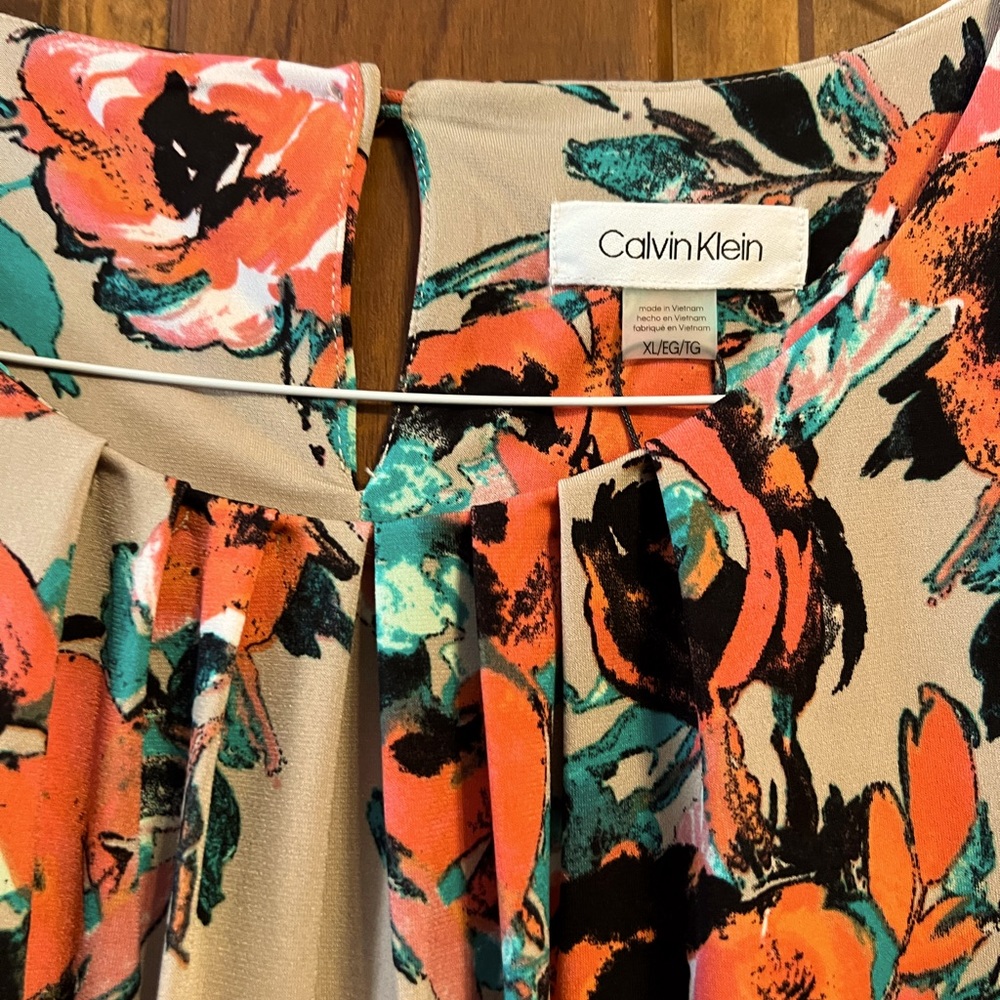 Calvin Klein multi colored blouse size.  Work wear